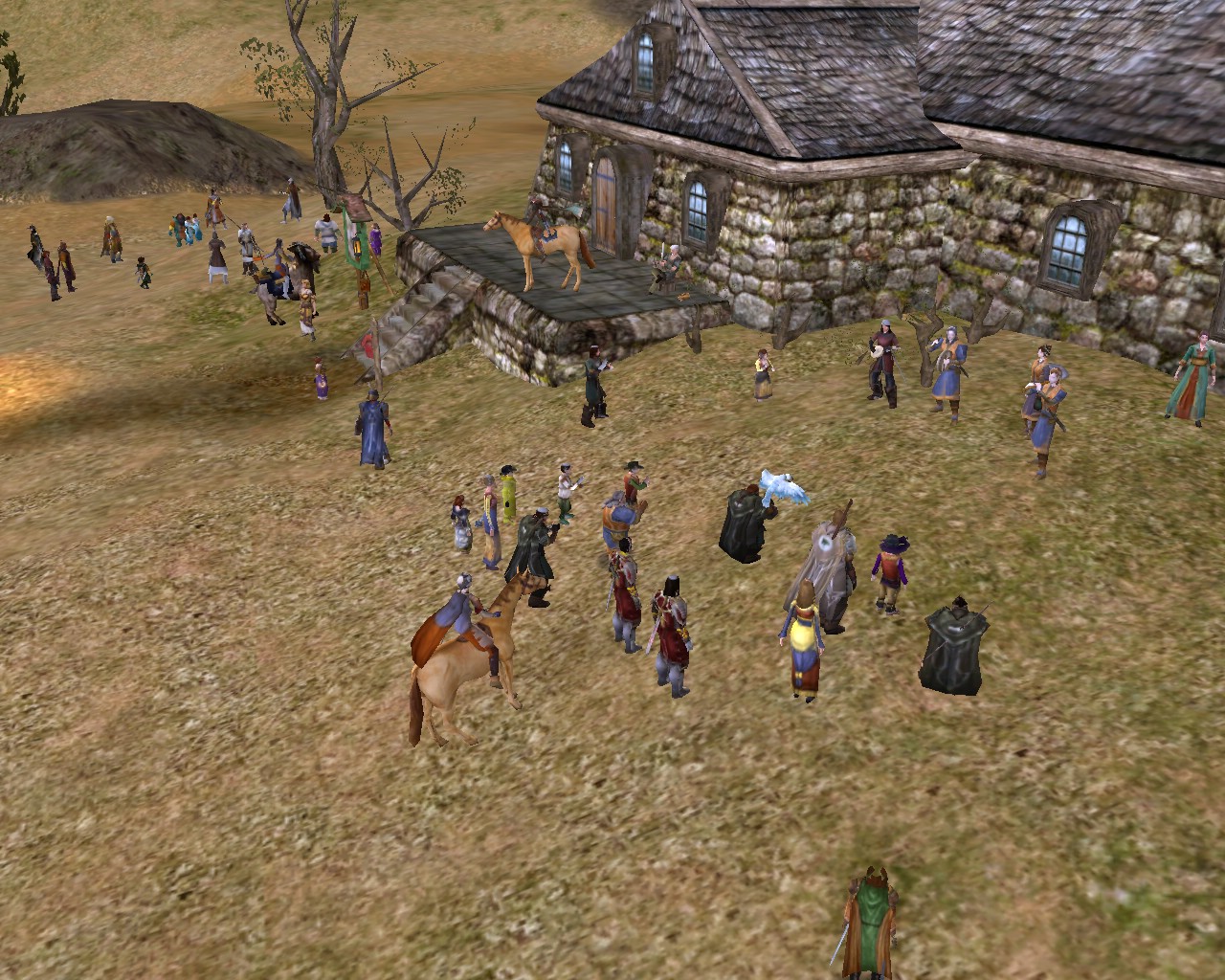 Image: People gather around the bands and dance