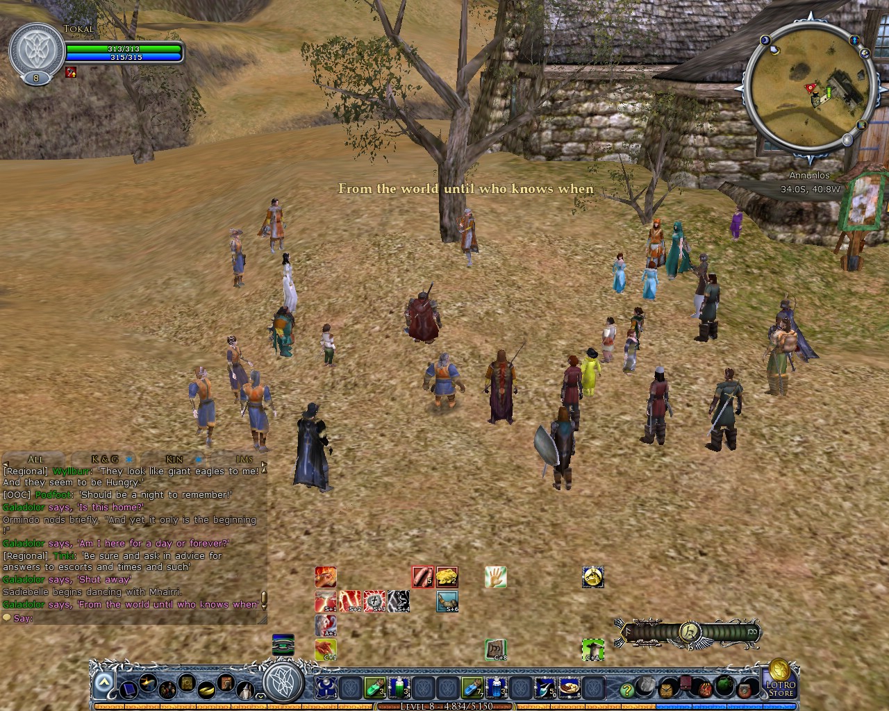 Image: People gather around the minstrel Galadolor 02