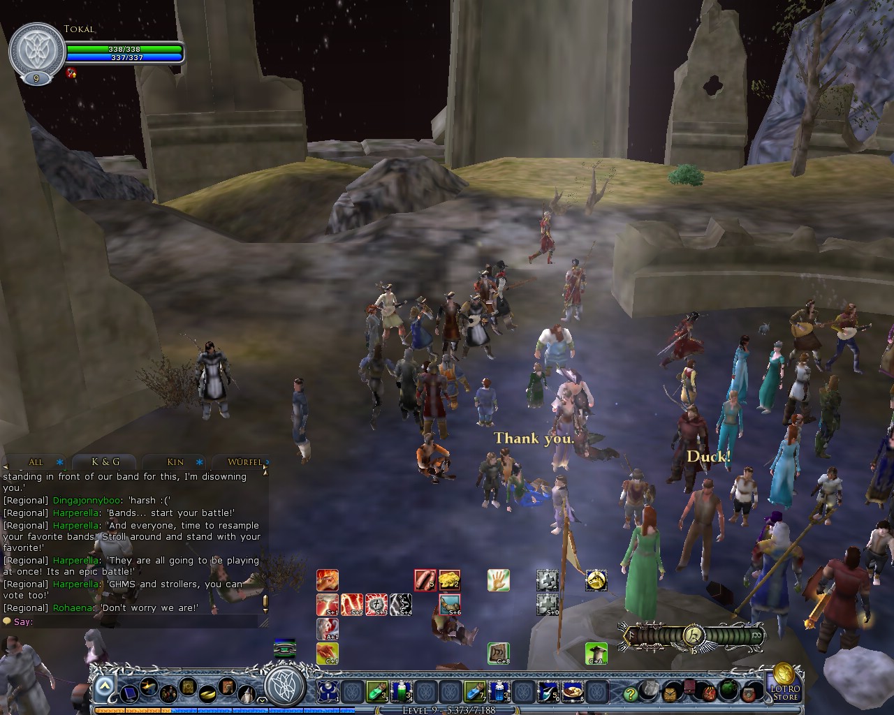 Image: The bands arrange for the last tune and the Battle of the Bands 08