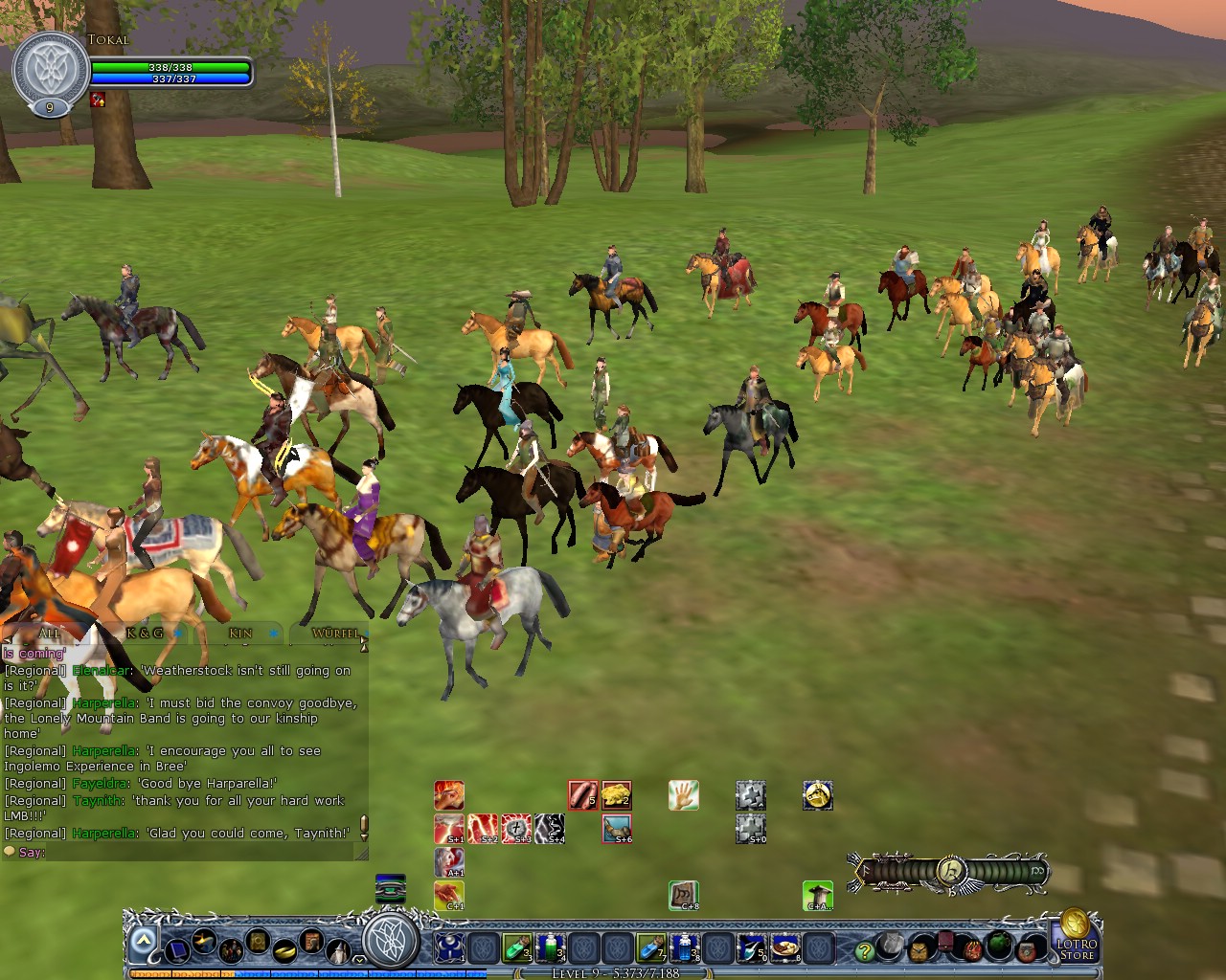 Image: The long procession walking from Weathertop to Bree 20